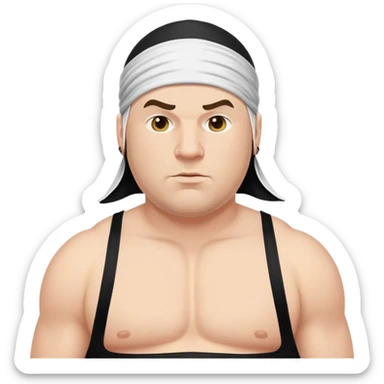 White skin fat guy with black durag in wrestling singlet sticker