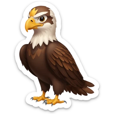 Create a single emoji of a Eagle in full body, shown at a slight side angle in a natural, characteristic pose. Cute and stylized like an emoji, but clearly recognizable.
 sticker