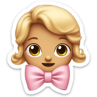 cute baby pink bow sticker