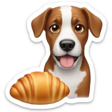 Dog with Croissant  sticker