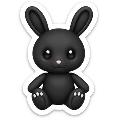 Emoji pour twitch d'une peluche lapin squelette noir qui dit bonjour sticker