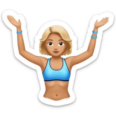 Lady doing aerobics in water with water splash sticker