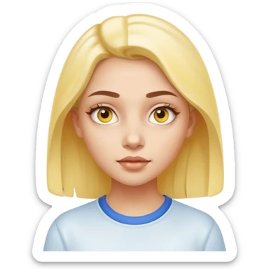 Generate a high-quality iPhone-style emoji of a girl with a small amount of yellow eye cream applied under the eyes, realistic shading, smooth gradient colors, subtle facial expression, simple white background, 3D cartoon-like style, high-resolution.


 sticker