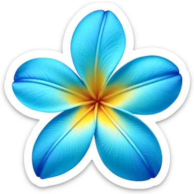 neon royal blue and cyan plumeria (no yellow) sticker