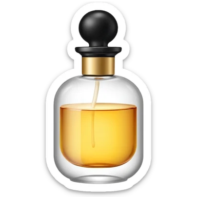 parfume in white bottle sticker