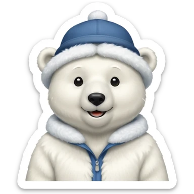 polar bar with hat sticker