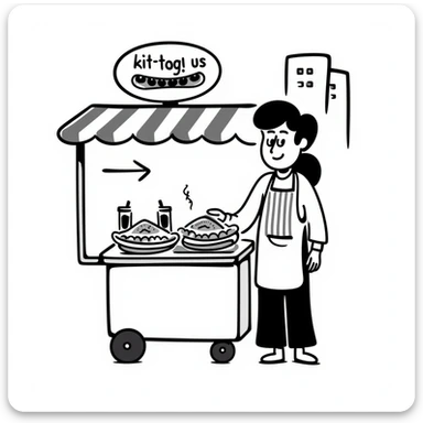 hotdog seller in New York with cart sticker