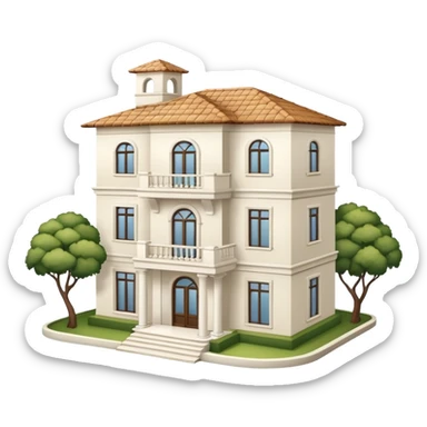 white 3 floor luxurious villa sticker