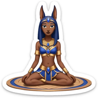 Ancient Black lapis rose gold woman anubis immature floor stage posed  sticker