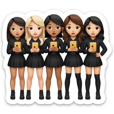 Katseye music group 6 members all girl 2 black girl 1 korean 1 latina sticker