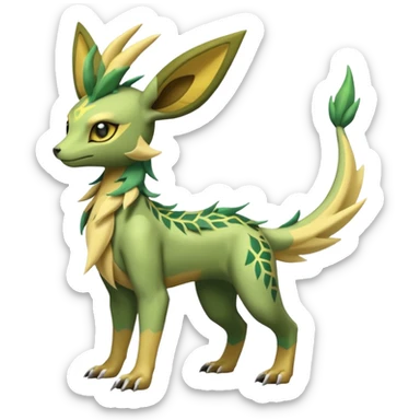 Leafeon-Salandit-Electrike-Zeraora-Fakémon-hybrid-creature (full body)  sticker