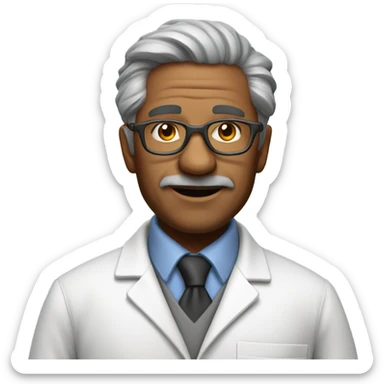 scientist middle age man photorealistic sticker