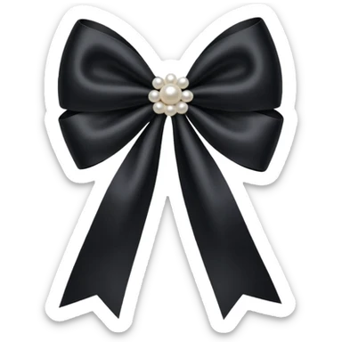 Black bow with pearls  sticker