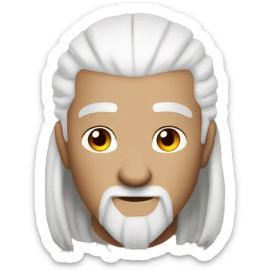 avatar roku from avatar the last airbender. he should be white, an older man, and have long white hair and a long white beard in a fire nation uniform with fire nation red color sticker