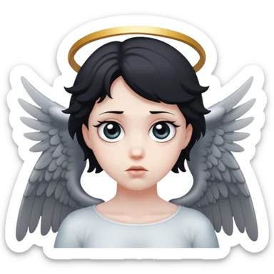 black angel with multiple eyes and bland face expression  sticker