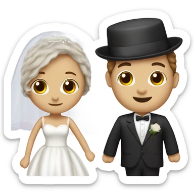 make me an a jewish bride and groom sticker