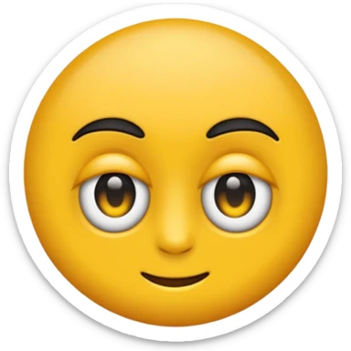 Crea un emoji amarillo con cara redonde y ojos negros y que tenga un dedo el laboca sticker