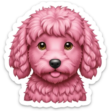 Pink goldendoodle  sticker