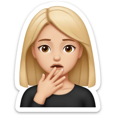 Girl pretending to choking herself out sticker