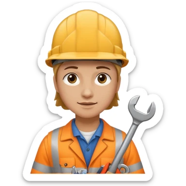 Engineer with wrench,Train Crew. sticker