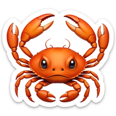 A crab with a “pien” (teary-eyed, sad) facial expression. sticker
