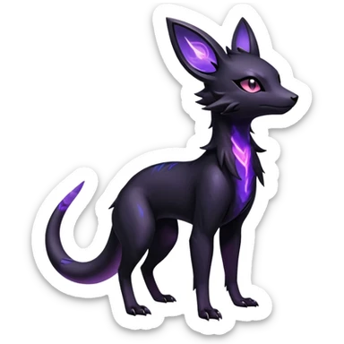 Shiny Dark Edgy Majestic Sophisticated Modern Gothic Gloomy Futuristic Salandit-Umbreon-Delcatty-Hybrid (Full body) sticker