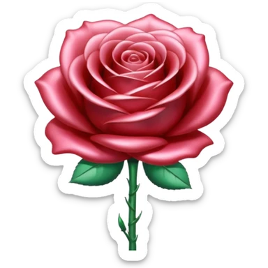A rose emoji made of liquid silver metal, smooth metallic petals, reflective chrome surface, soft gradients, elegant shape, minimalistic iOS emoji style, centered, clean white background, realistic highlights, no text sticker