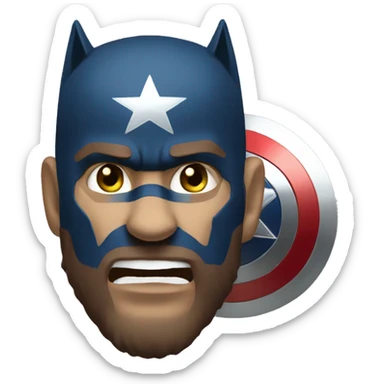 A werewolf looking captain america sticker