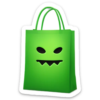 shopify green shopping bag dressed up for halloween sticker