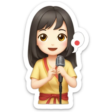 cute girl Taiwanese Pilgrimage Sing mic sticker