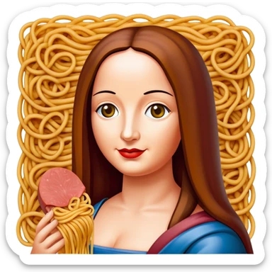 pop art monalisa SPAM meat spaghettio slop  sticker