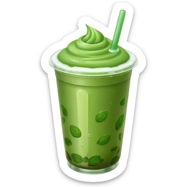 iced matcha in a plastic cup sticker