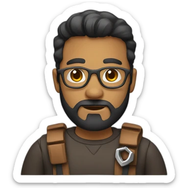 brown software engineer with anchor beard sticker