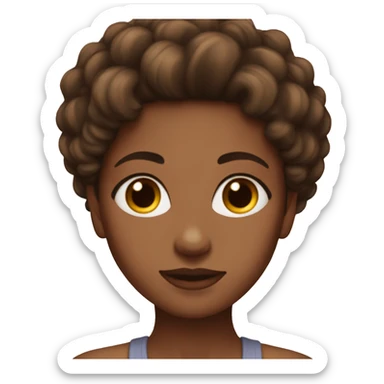 Brown eyed girl with lucious hair sticker