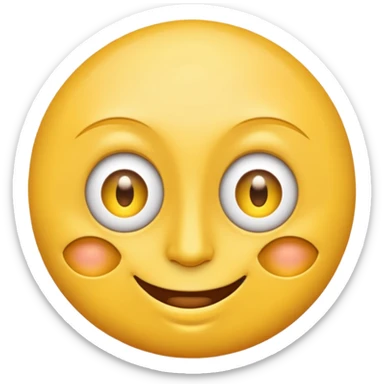 Emoji face with a third eye in it's forehead sticker