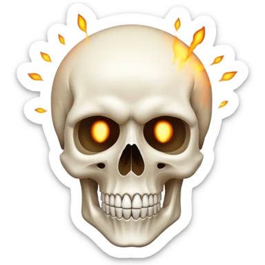 A skull emoji with their mind exploded sticker