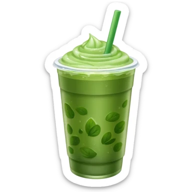 iced matcha in a plastic cup sticker