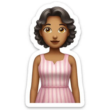 girl in a dress with road markings sticker