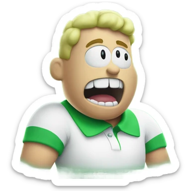 bad breath Captain underpants green smoke coming out of mouth polo shirt sticker