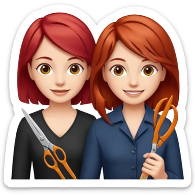 two girls sisscoring  sticker