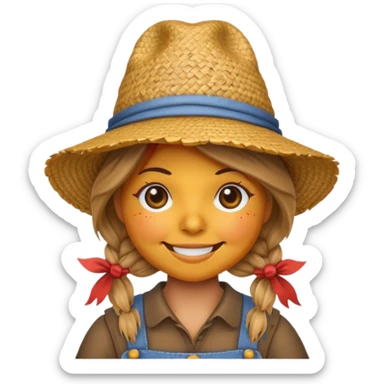 cute girl scarecrow emoji sticker