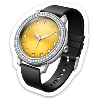 Crie um relógio de pulso prateado cravejado de diamantes brilhantes sticker
