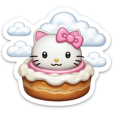 Cinnamon roll from hello Kitty dancing in the clouds sticker