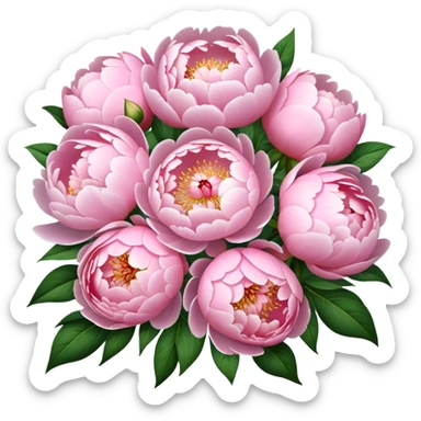 huge bouquet of light pink peonies sticker