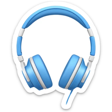 White headphones with blue bow sticker