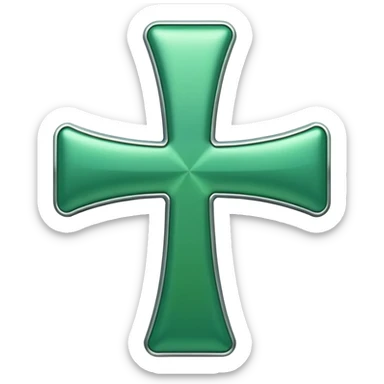 change the red cross emoji color to only green cross color. No Plus sign, only cross sign sticker