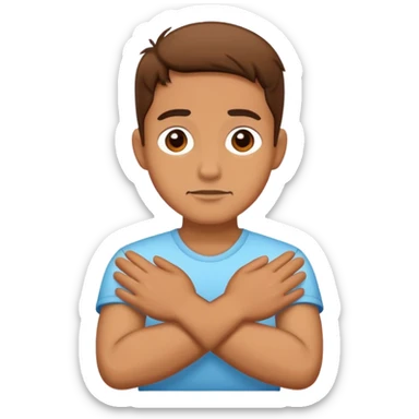 gus holdin neck crossed hands sticker