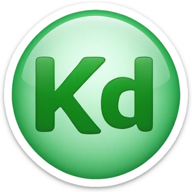 It is a solid round green with a K written in the middle. sticker