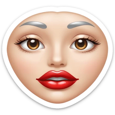 slightly parted lips, silver chrome material, glossy wet shine, seductive aesthetic sticker