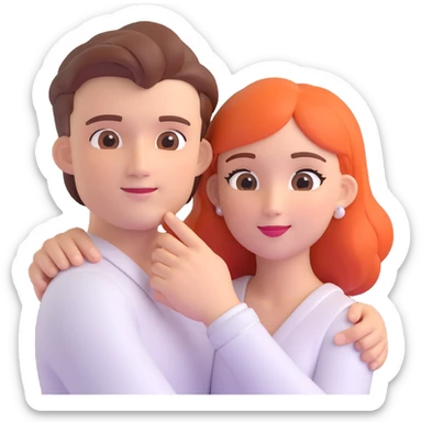 couple posing, close up pose, living room background sticker
